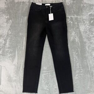 Vervet Blue Jeans Womens 30 Black Marilyn High Rise Skinny Stretch Raw Hem